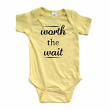 Apericots Worth The Wait Cute Infant Short Sleeve Soft Cotton Bodysuit